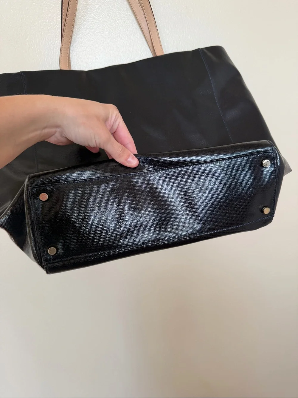 KATE SPADE NEW YORK KERRYN FULTON STREET PATENT LEATHER LARGE SHOPPERS TOTE
